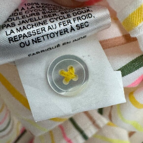 Kerri Rosenthal Shrunken Pia Shirt Button down shirtNeon Striped Heart Sz medium - Picture 9 of 10